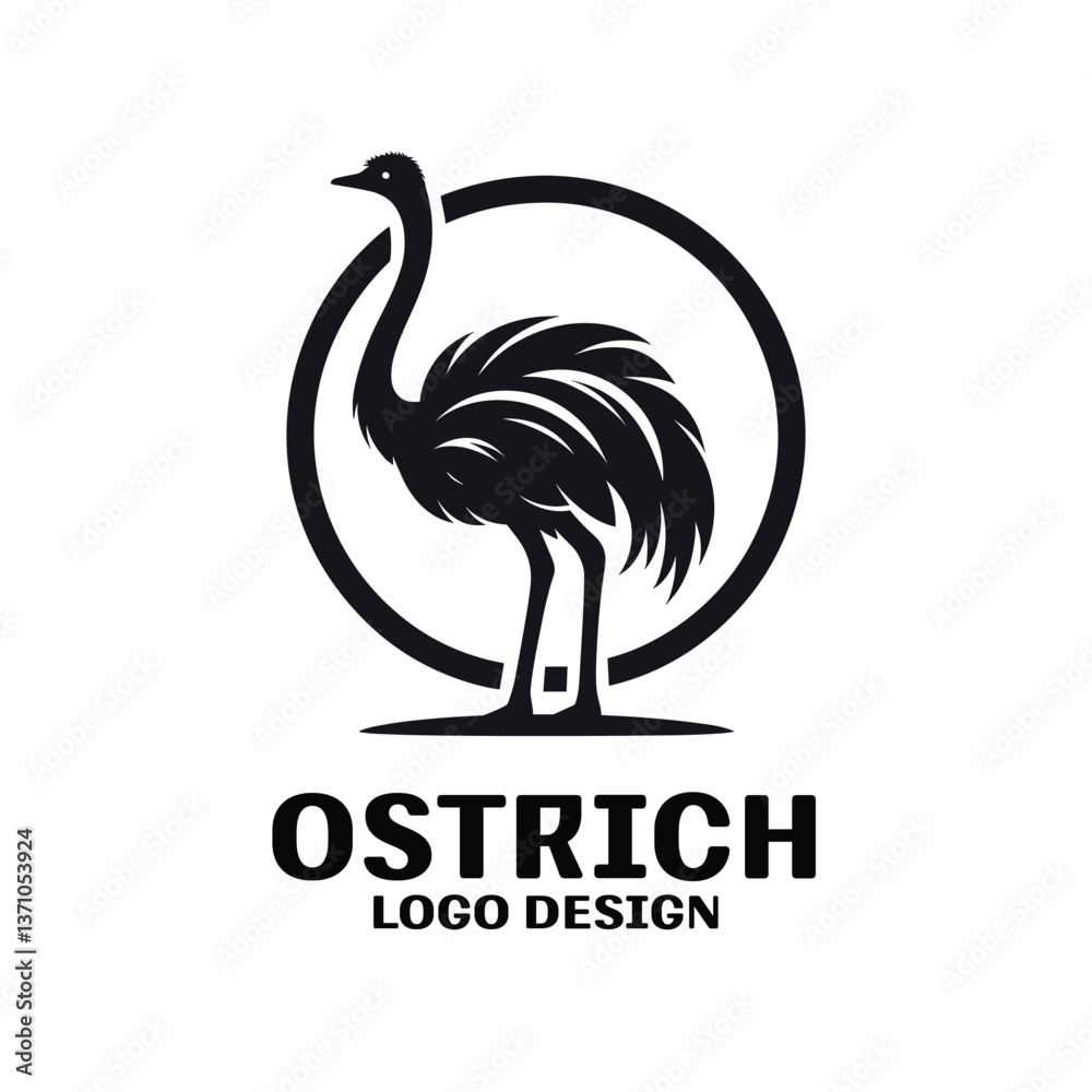 Fototapeta premium Ostrich Vector Logo Design