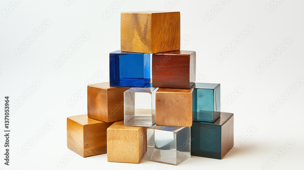 Obraz premium Arrangement Of Cubes On White Background