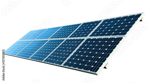 Solar panels on white background