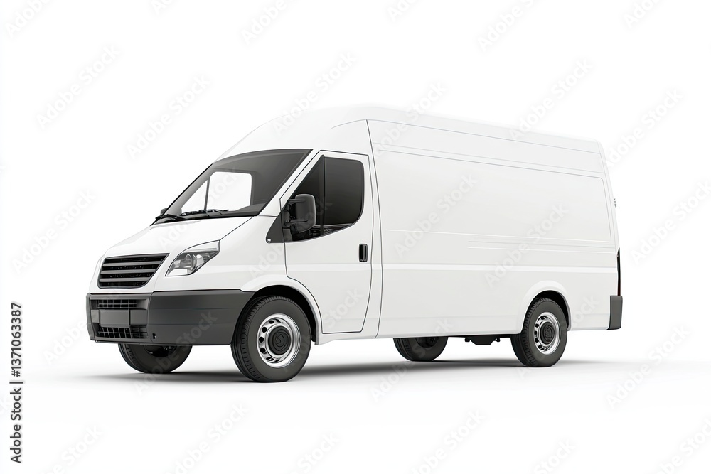 Clean White Delivery Van Isolated for Transportation and Logistics Needs Clean White Delivery Van Isolated for Transportation and Logistics Needs