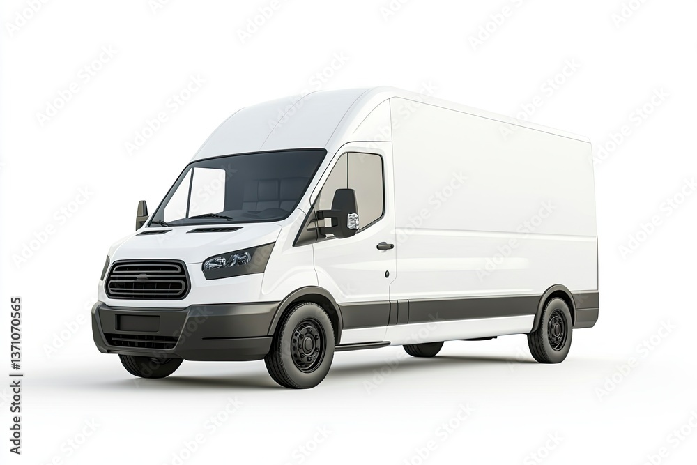 White Delivery Van Mockup on Isolated Background for Branding and Advertising White Delivery Van Mockup on Isolated Background for Branding and Advertising