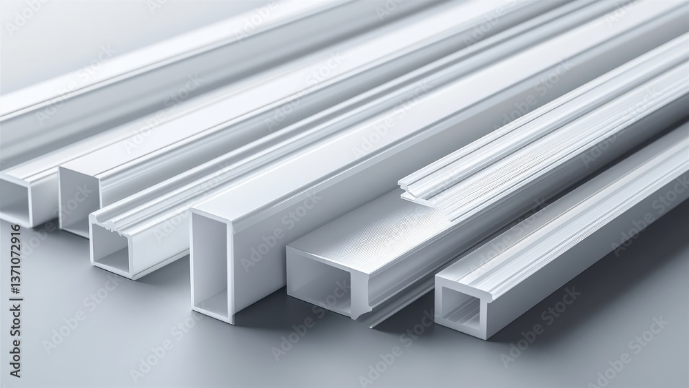 Various White Plastic Profile Sections for Construction Projects Various White Plastic Profile Sections for Construction Projects
