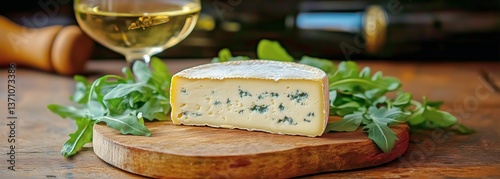 Enjoying Gourmet Cheese and Wine With Fresh Herbs in a Rustic Setting