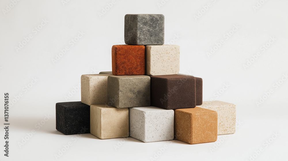 Stack Of Cubes On White Background Stack Of Cubes On White Background