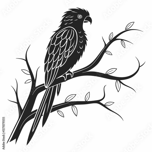 Quetzal black silhouette icon vector