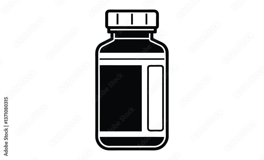 Vitamin tablets bottle silhouette, the best vitamin tablets medical bottle silhouette, icon vector illustration in trendy style Vitamin tablets bottle silhouette, the best vitamin tablets medical bottle silhouette, icon vector illustration in trendy style