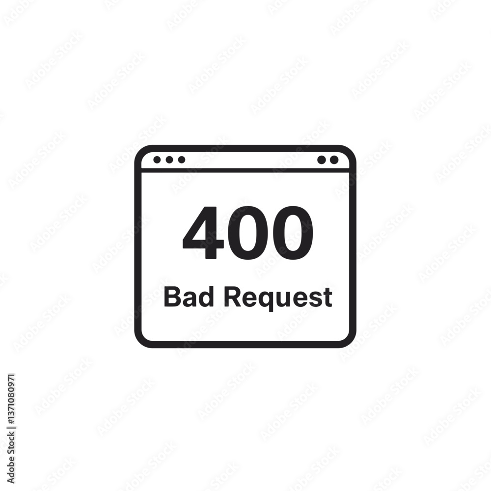 HTTP 400 Bad Request Error Icon in Minimalist Style HTTP 400 Bad Request Error Icon in Minimalist Style