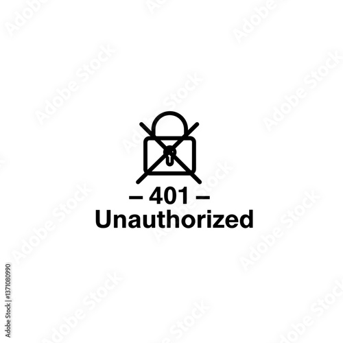 HTTP 401 Unauthorized Error Icon in Minimalist Style  