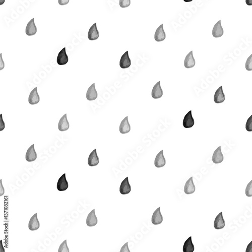 Minimalist Watercolor Raindrop Pattern, Monochrome Aesthetic