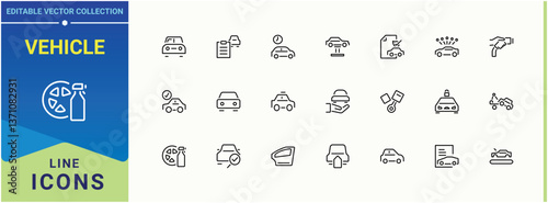 Vehicle line icon. Contains related to transport, taxi, automobile, hybrid and more. Cars icon collection. Minimalist vector collections. Pixel perfect. Editable vector.