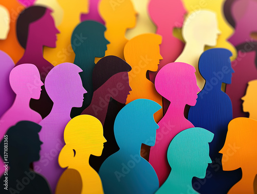 DEI, Diversity Equity And Inclusion Concept. People Figures in Various Settings. Team Work, Diverse Culture	