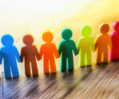 DEI, Diversity Equity And Inclusion Concept. People Figures in Various Settings. Team Work, Diverse Culture	