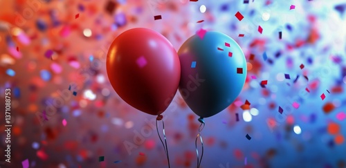 Celebration With Colorful Balloons and Confetti at a Joyful Party Atmosphere