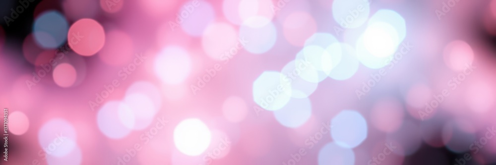 Fototapeta premium Colorful bokeh lights create a dreamy atmosphere during an evening celebration outdoor in a lively city setting