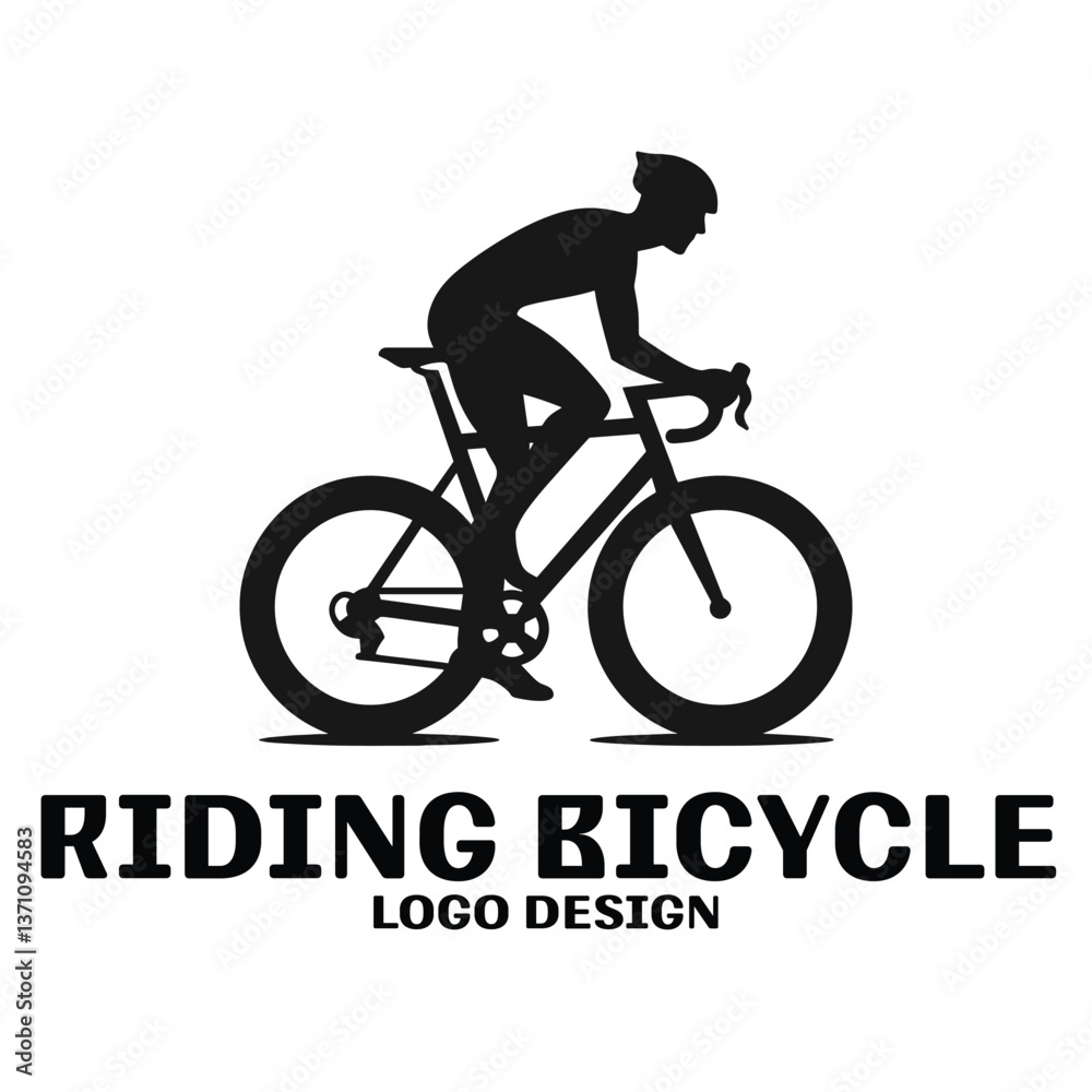 Fototapeta premium Riding Bicycle Vector Logo Design