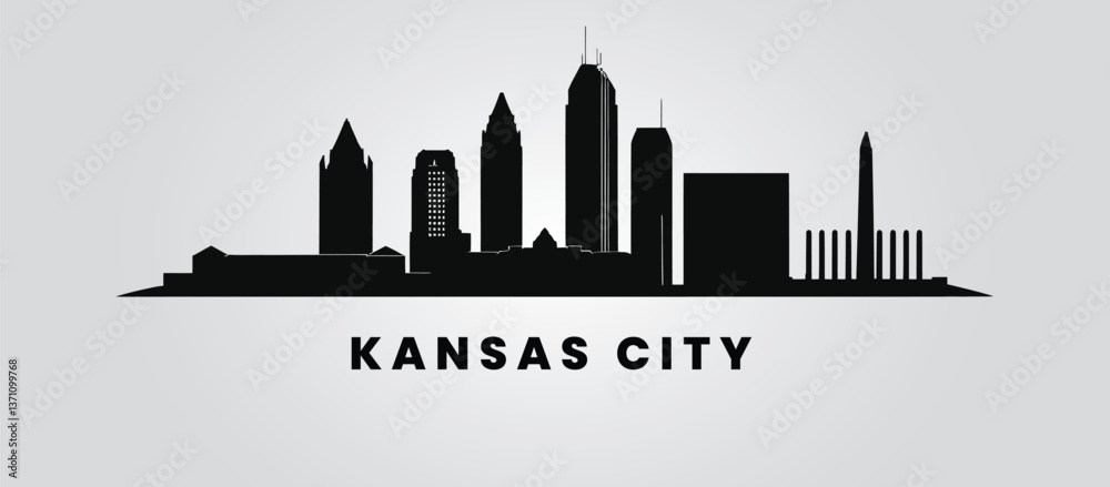 Obraz premium Kansas City skyline silhouette on a white background
