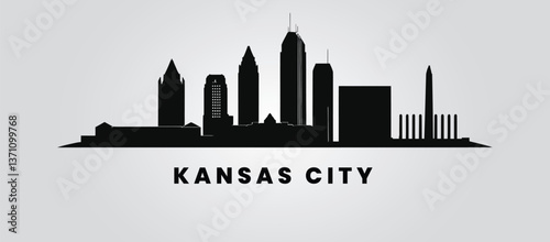 Kansas City skyline silhouette on a white background