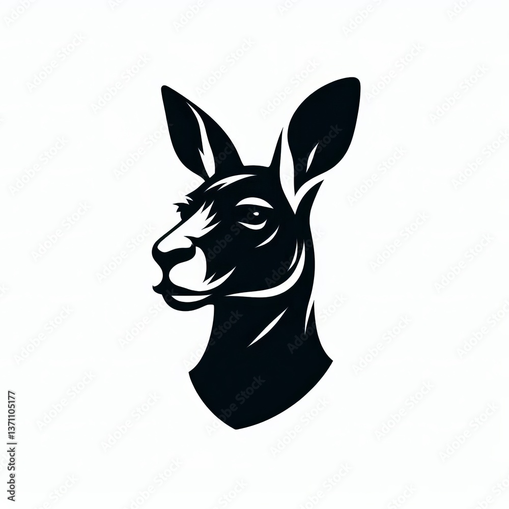 Naklejka premium kangaroo silhouette image