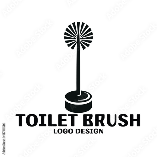 Toilet Brush Vector Logo Design