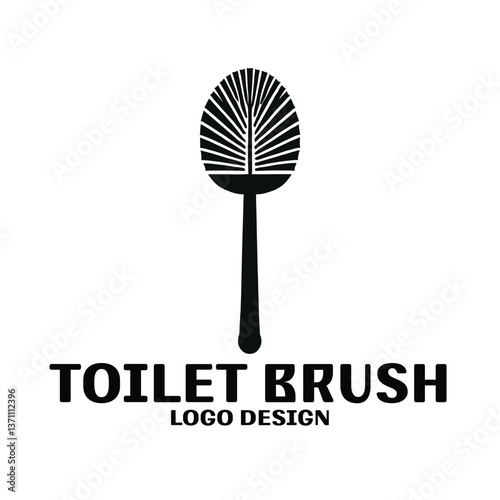 Toilet Brush Vector Logo Design