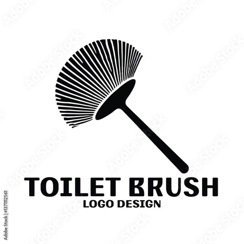 Toilet Brush Vector Logo Design