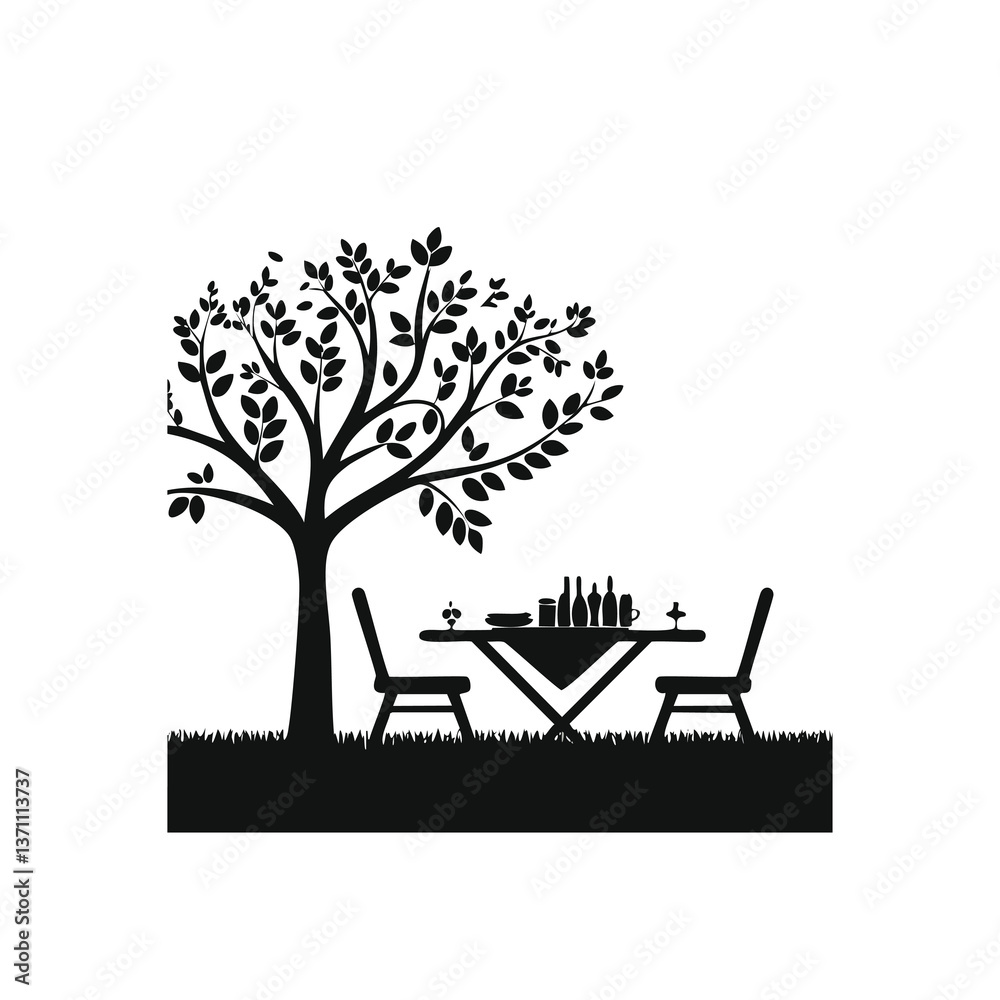 Fototapeta premium silhouette of a tree