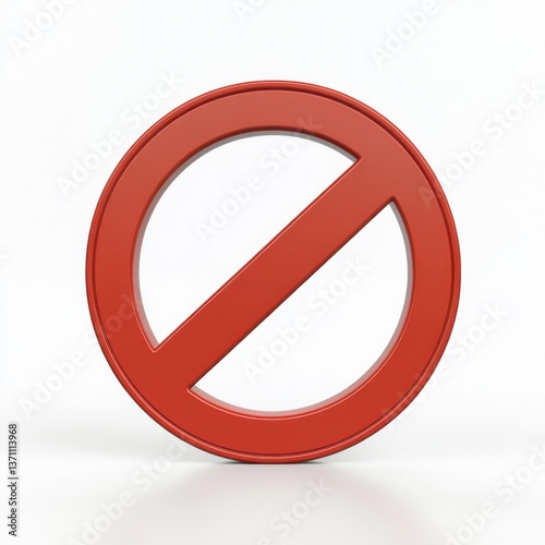 Free Download 3D rendered prohibition sign with red circle and diagonal line symbolizing restriction and no entry isolated on white background - GFXLoad