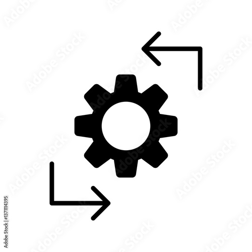 Gear and cogwheel icon. Business process, workflow and productivity symbol icon vector illustration.