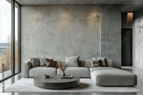 Modern Living Room With Cozy Furniture and Natural Decor in a Contemporary Space