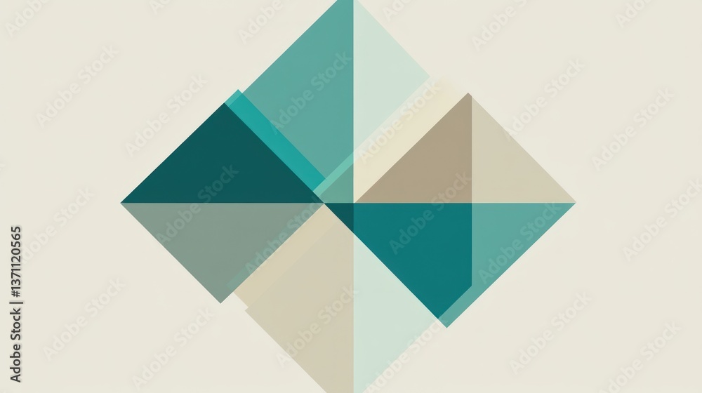Abstract Geometric Design with Overlapping Triangles in Soft Colors for Modern Decor and Creati Abstract Geometric Design with Overlapping Triangles in Soft Colors for Modern Decor and Creati
