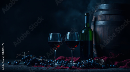 Wine, glasses, barrels, red wine, white wine, bottle, wooden barrel, cellar, tasting, vineyard, grapes, sommelier, chardonnay, cabernet, merlot, pinot noir, sauvignon blanc, riesling, syrah, zinfandel