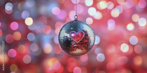 Disco Ball Reflecting Colorful Lights During a Fun Party Celebration