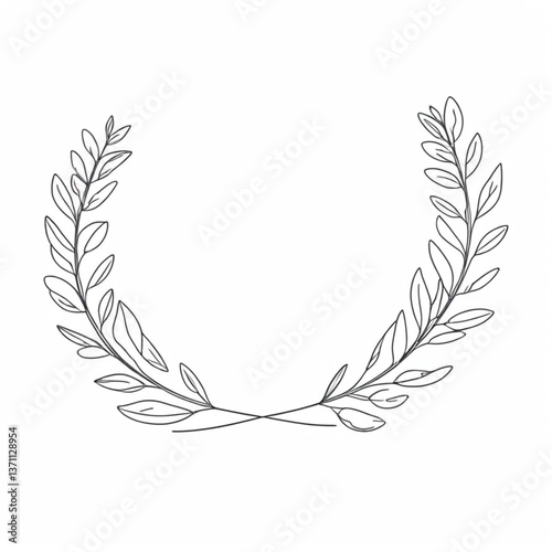 Vector laurel wreath isolated on white background