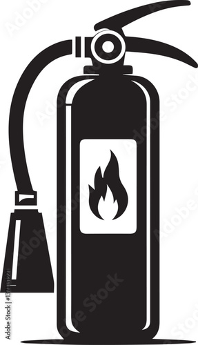 Fire extinguisher silhouette icon vector art illustration