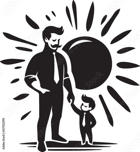 Happy Father’s Day Card with plaid white background