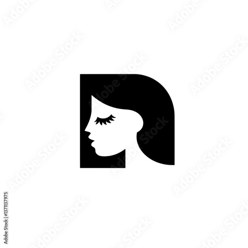 Modern minimalist logo design featuring a stylized face in negative space, showcasing contemporary branding identity aesthetics