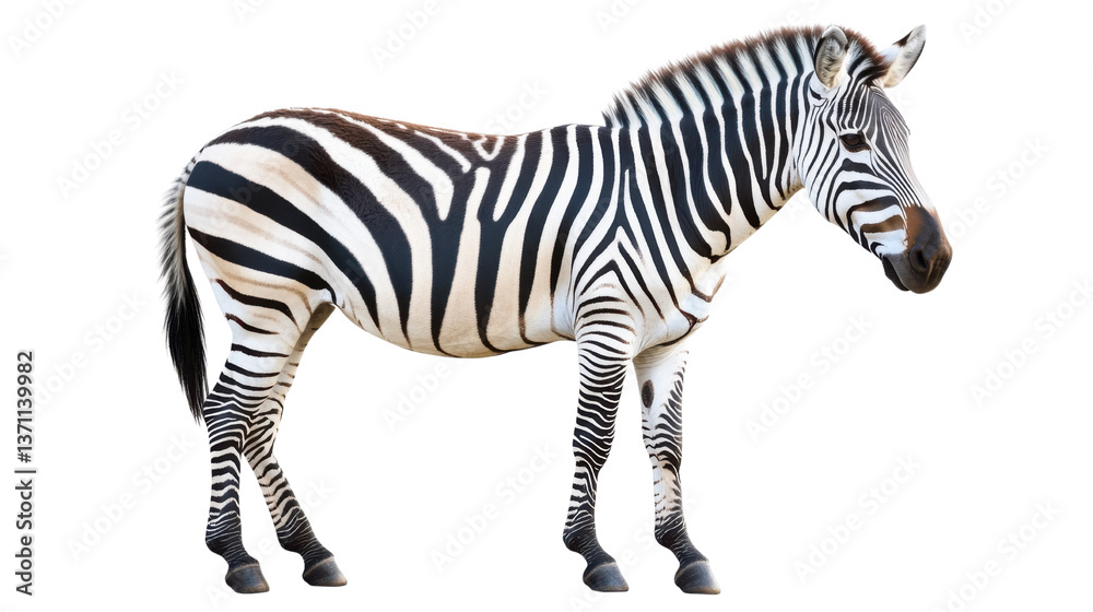 Fototapeta premium zebra on white background