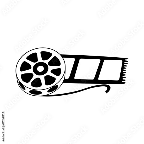 Film Reel & Camera Icon - Vector Illustration