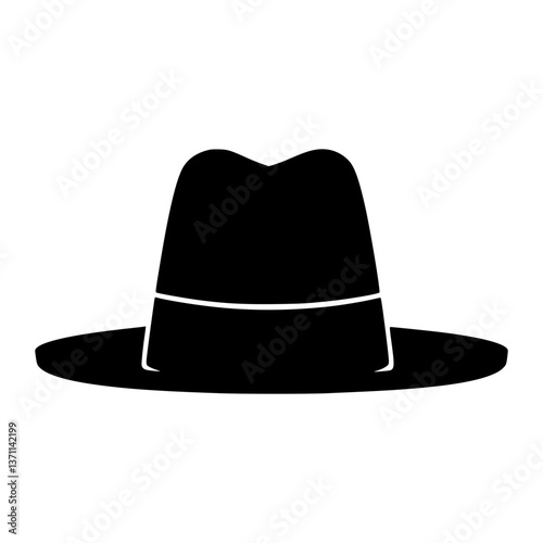 Black Fedora Hat Silhouette Icon