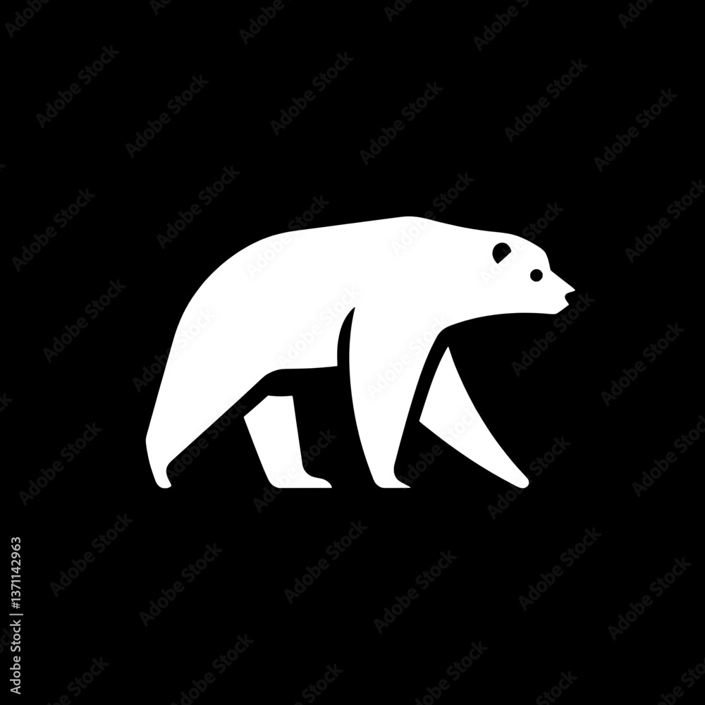 silhouette of a polar bear negative space icon logo silhouette of a polar bear negative space icon logo