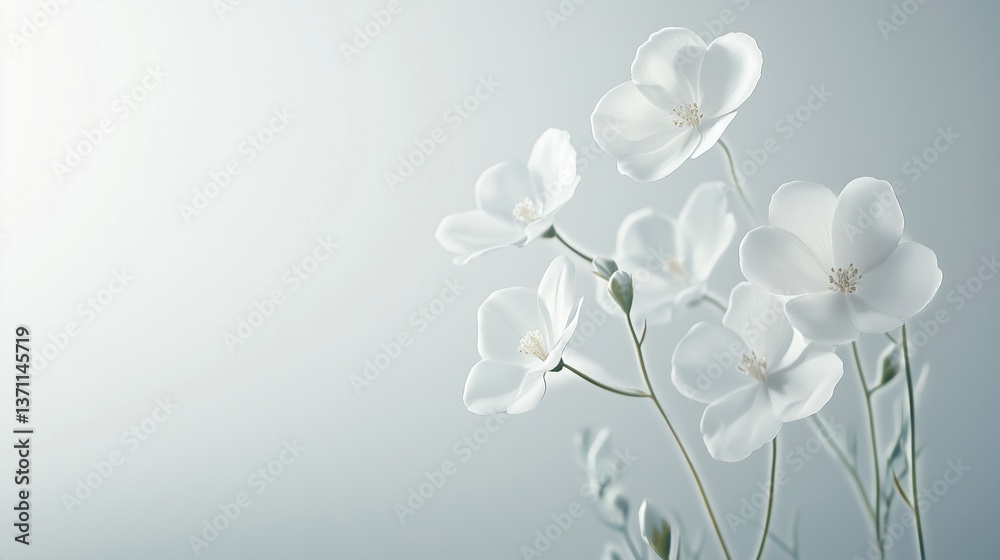 Obraz premium White flowers in vase. Isolated white flowers on white background. A transparent cutout of a giraffe on a background. A vase filled with white lifestyle flowers.