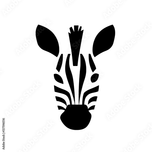 Stylized zebra head logo created with negative space showcasing minimalist branding identity