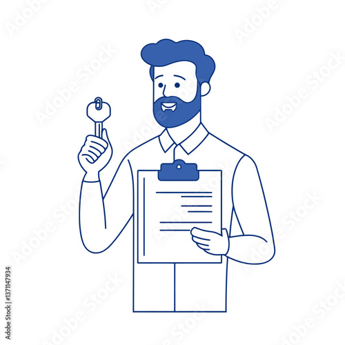 A stunning home with a mortgage application form, loan agreement, and real estate agent documents, symbolizing the process of buying a house