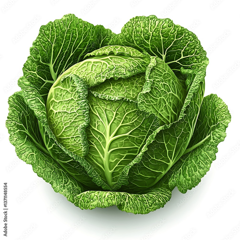 Fototapeta premium Freshly picked green cabbage ready for cooking