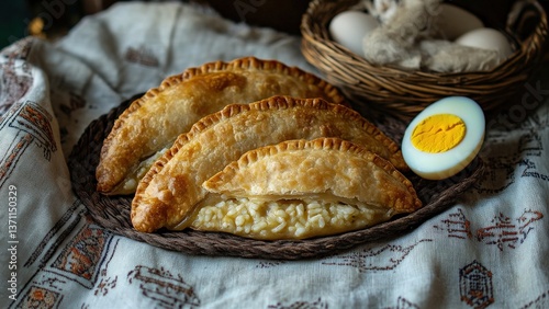 Delicious Homemade Rice Empanadas with Boiled Egg
