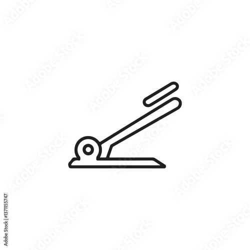 Kickstand on a motorcycle or scooter, highlighting its sturdy metal construction and textured footrest for stability. Icon Vector Art On White Background