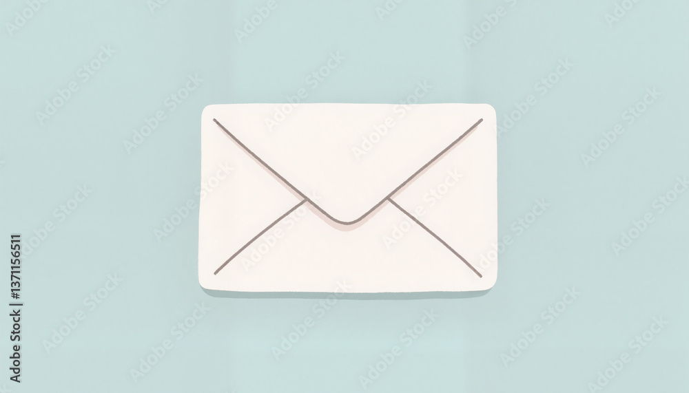 Minimalist business envelope on pastel background, serene communication Minimalist business envelope on pastel background, serene communication