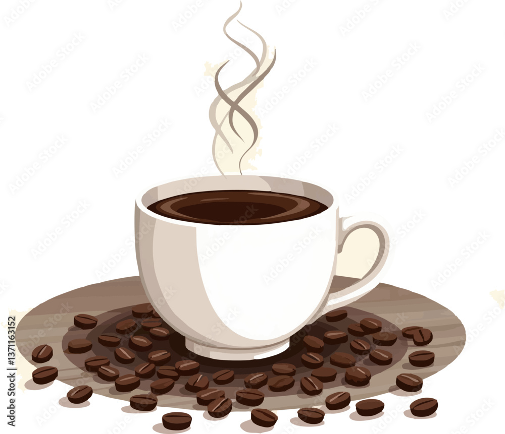 Obraz premium illustration of a cup of coffee during coffee day 