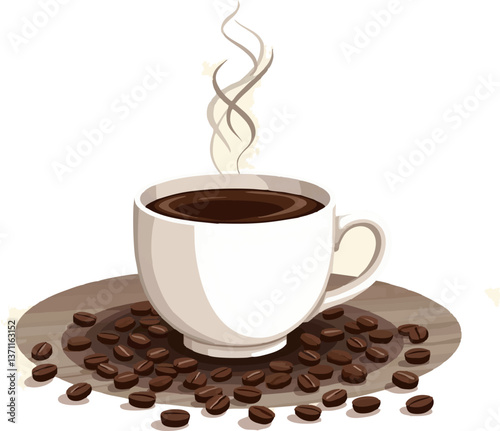 illustration of a cup of coffee during coffee day 