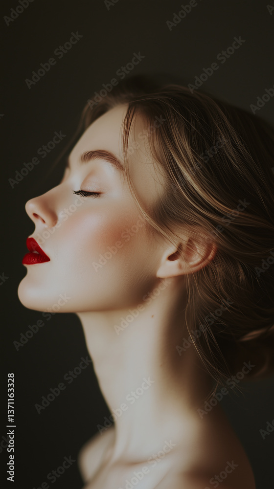 Fototapeta premium Close Up Beautiful Attractive Woman Photograph